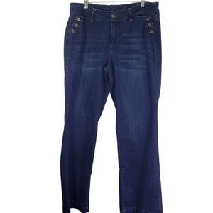 JAG JEANS Women's 18W Blue Solid Wide Leg, Mid-Rise, Sailor Style Jeans EUC